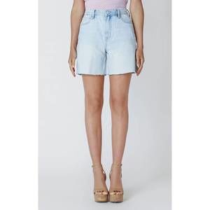 NEW DEX CLOTHING frayed hem denim shorts in light wash